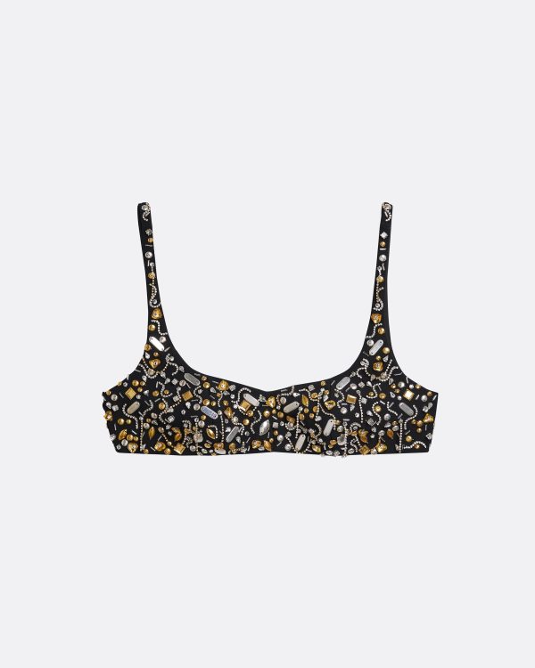 Sophe Black & Celestial Scatter Embroidery Top - Image 5