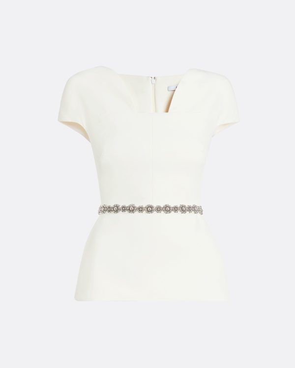 Geena Embroidered Ivory Top - Image 5