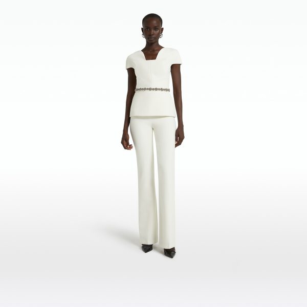 Geena Embroidered Ivory Top - Image 6