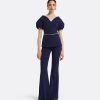 Finty Azurite Blue Top With Embroidered Belt