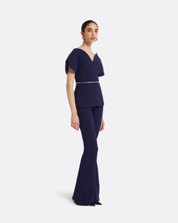 Finty Azurite Blue Top With Embroidered Belt - Image 4