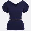 Finty Azurite Blue Top With Embroidered Belt - Image 5